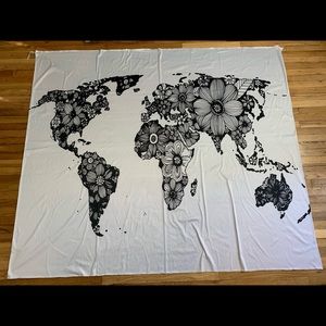 Floral Map Tapestry